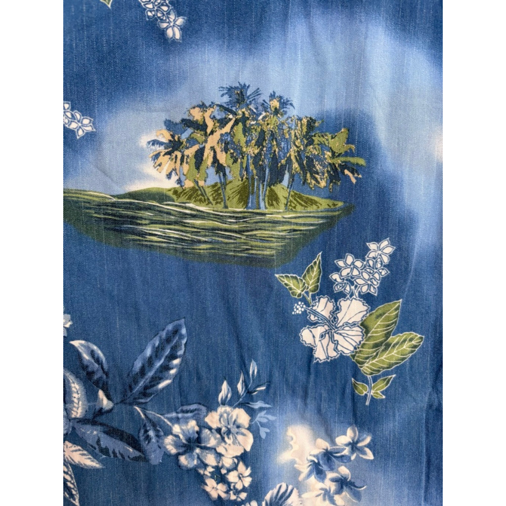 Women's Marsh Landing Blue & White Tropical Floral Maxi Dress S Rayon - Picture 12 of 12